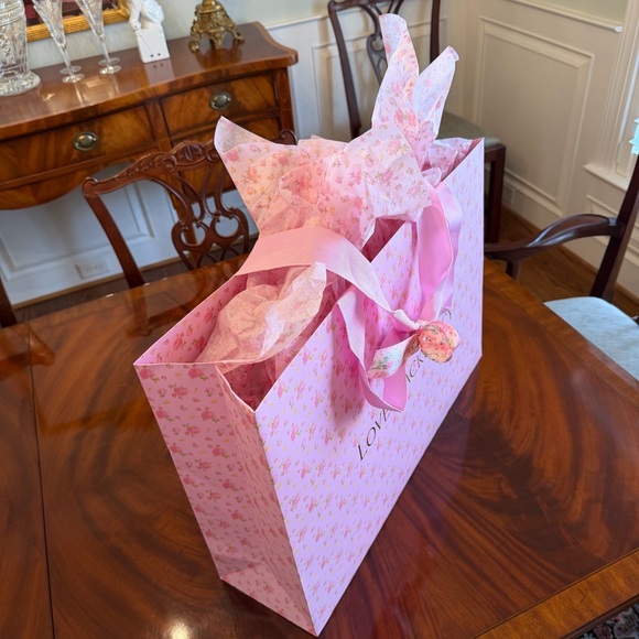 LoveShackFancy Jumbo Pink Floral Shopping Bag - Picture 6 of 15